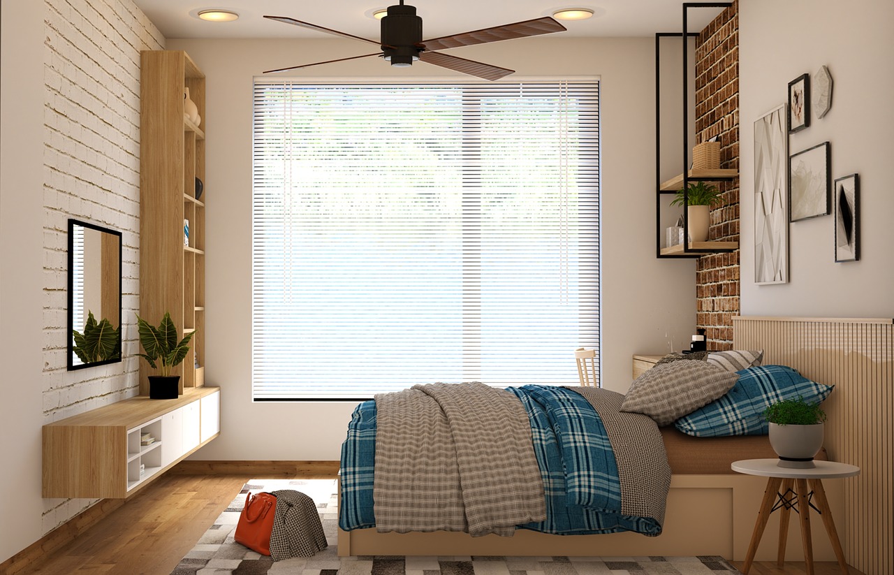 room with ceiling fan